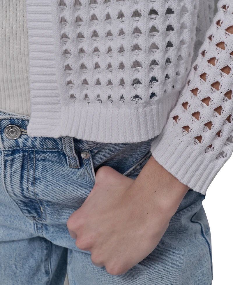 Dkny Jeans Petite Open-Stitch Cardigan