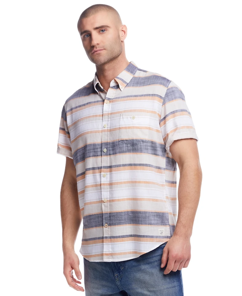 Weatherproof Vintage Men's Twill Stripe Button-Down Shirt