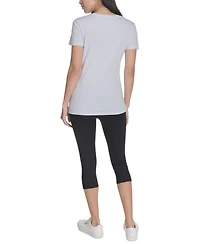 Calvin Klein Performance Women's Flocked-Logo Crewneck T-Shirt