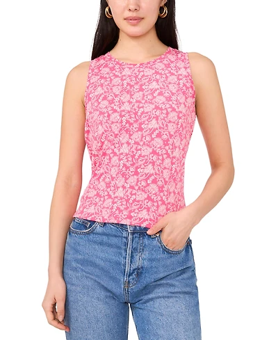 Vince Camuto Women's Printed Keyhole-Back Tank Top
