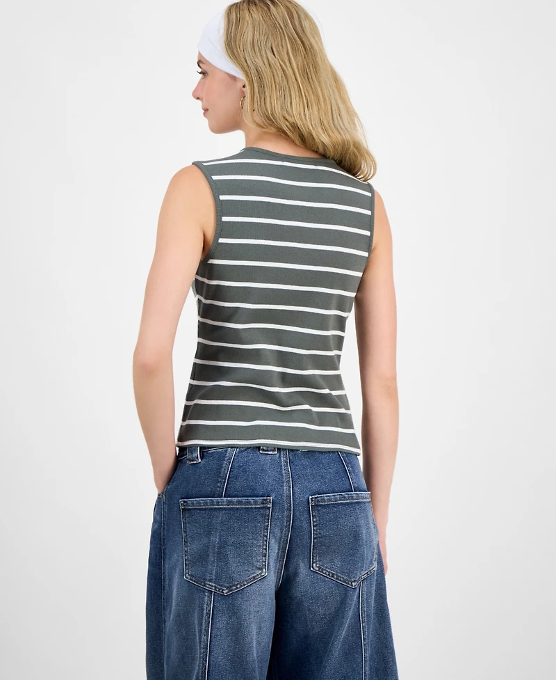Madden Girl Juniors' Faux Button-Front Tank