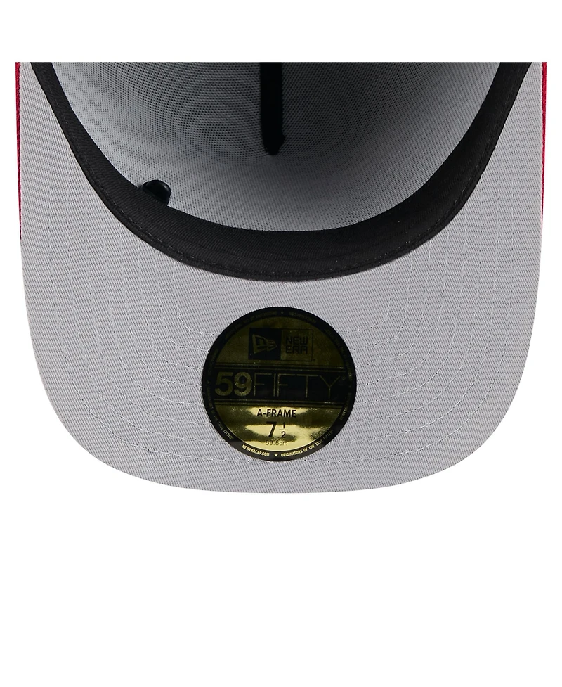 New Era Men's Black/Red Atlanta Falcons 2025 Nfl Draft On Stage A-Frame 59FIFTY Fitted Hat