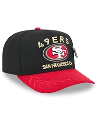 New Era Men's Black/Scarlet San Francisco 49ers 2025 Nfl Draft On Stage A-Frame 59FIFTY Fitted Hat