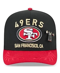 New Era Men's Black/Scarlet San Francisco 49ers 2025 Nfl Draft On Stage A-Frame 59FIFTY Fitted Hat