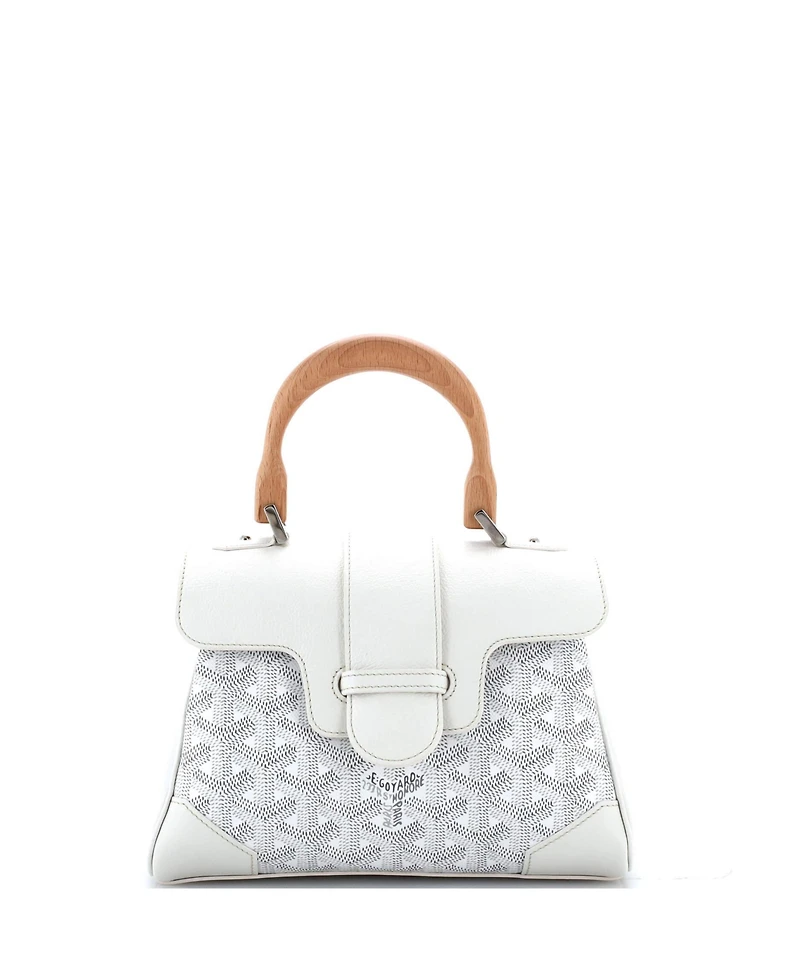 Pre-Owned Goyard Mini Saigon Top Handle Bag Coated Canvas with Leather