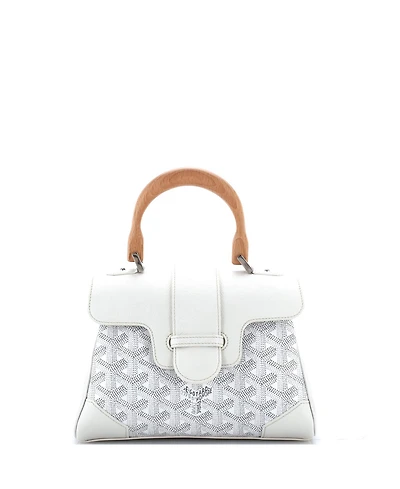Pre-Owned Goyard Mini Saigon Top Handle Bag Coated Canvas with Leather