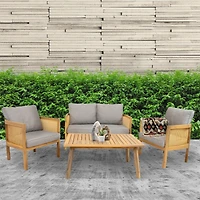 Sanibel 4-Piece Patio Conversation Set - Gray