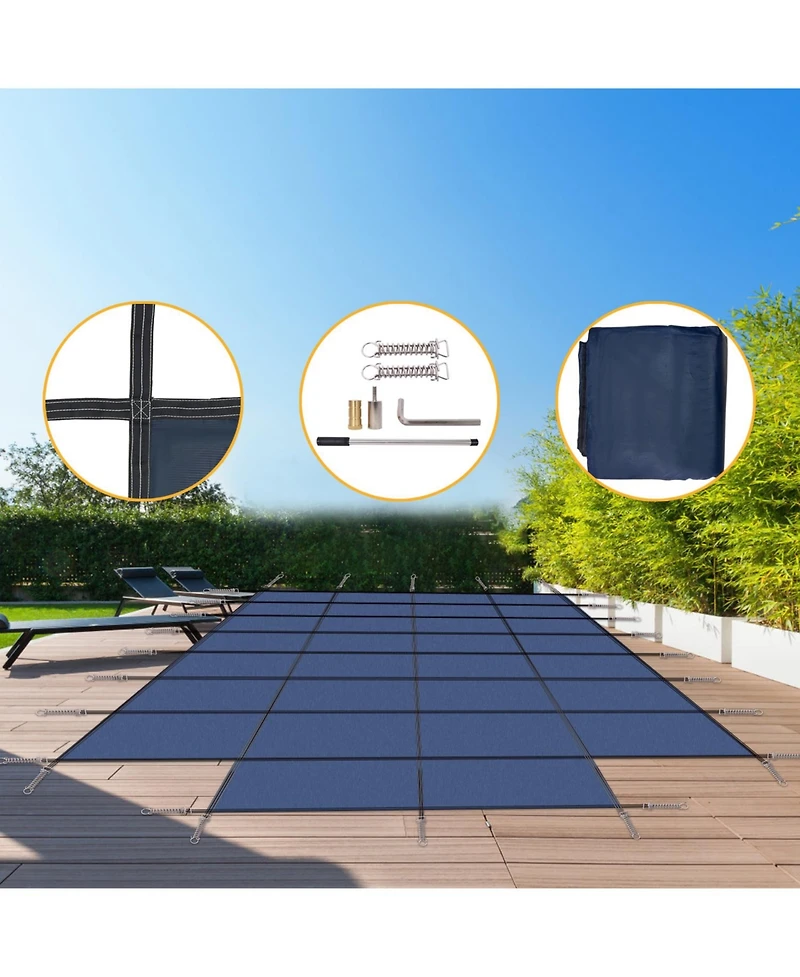 Pool Safety Cover for Rectangular Inground Pools (18x36ft