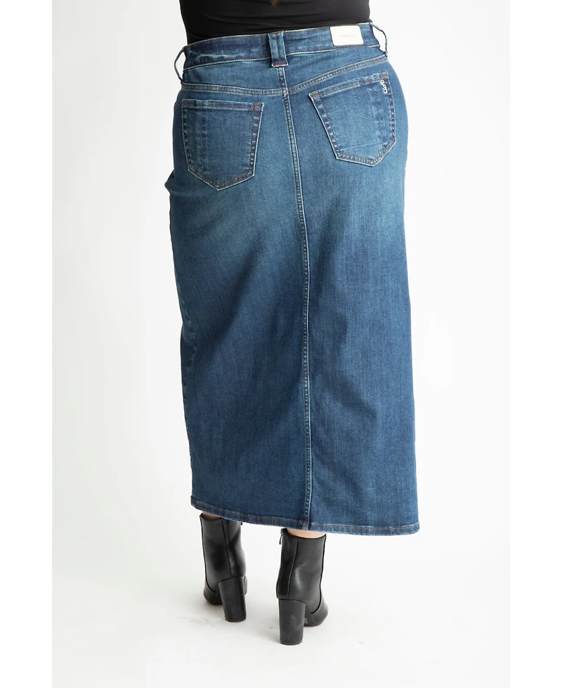 Slink Jeans Plus Denim Maxi Skirt 37"length with front slit