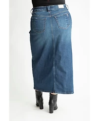 Slink Jeans Plus Denim Maxi Skirt 37"length with front slit