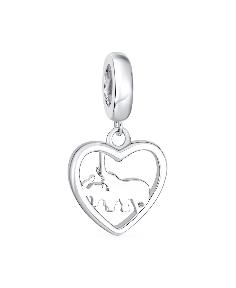 Bling Jewelry I Love You Heart Elephant Charm Bead Sterling Silver European Bracelet