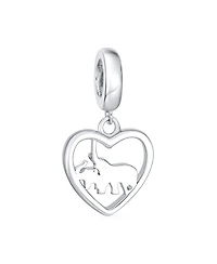 Bling Jewelry I Love You Heart Elephant Charm Bead Sterling Silver European Bracelet