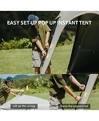 Naturehike Cloud Bounder Hexagonal Pop up Canopy Gazebo Tent, Hot Tent with Stove Jack 8-10 Person Camping Tent, 4 Season Tent for Camping