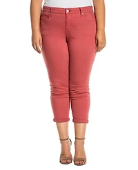 Slink Jeans Plus Color Mid rise boyfriend rolled 25.5" inseam