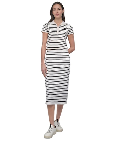 Dkny Jeans Women's Striped Midi-Length Pencil Skirt - IVK