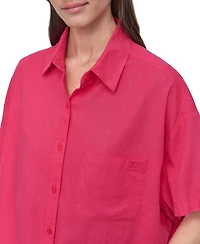 Dkny Jeans Women's Oversized Cropped Shirt
