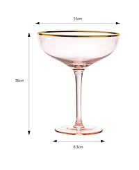 The Wine Savant Gilded Rim Coupe Glasses, Set of 2