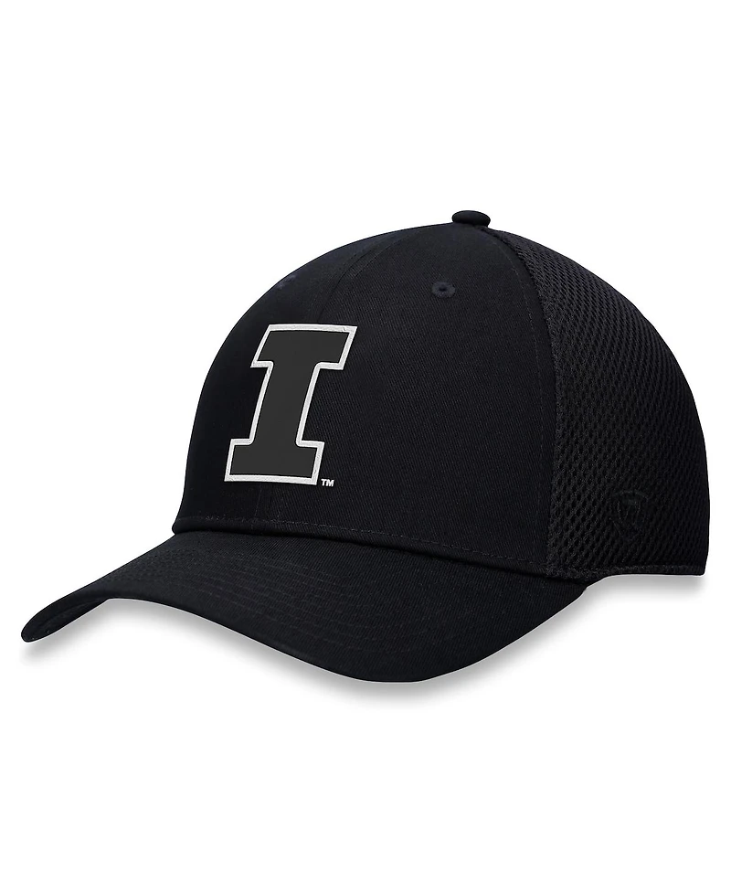 Top of the World Men's Black Illinois Fighting Illini Spacer Flex Hat