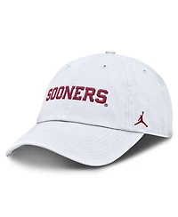 Jordan Men's White Oklahoma Sooners Core Club Mascot Wordmark Adjustable Hat
