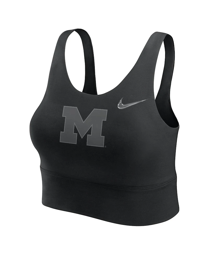 Nike Women's Black Michigan Wolverines Performance Longline Sports Bra