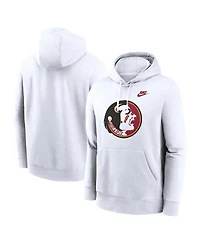 Nike Men's White Florida State Seminoles Legacy Logo Club Fleece Pullover Hoodie