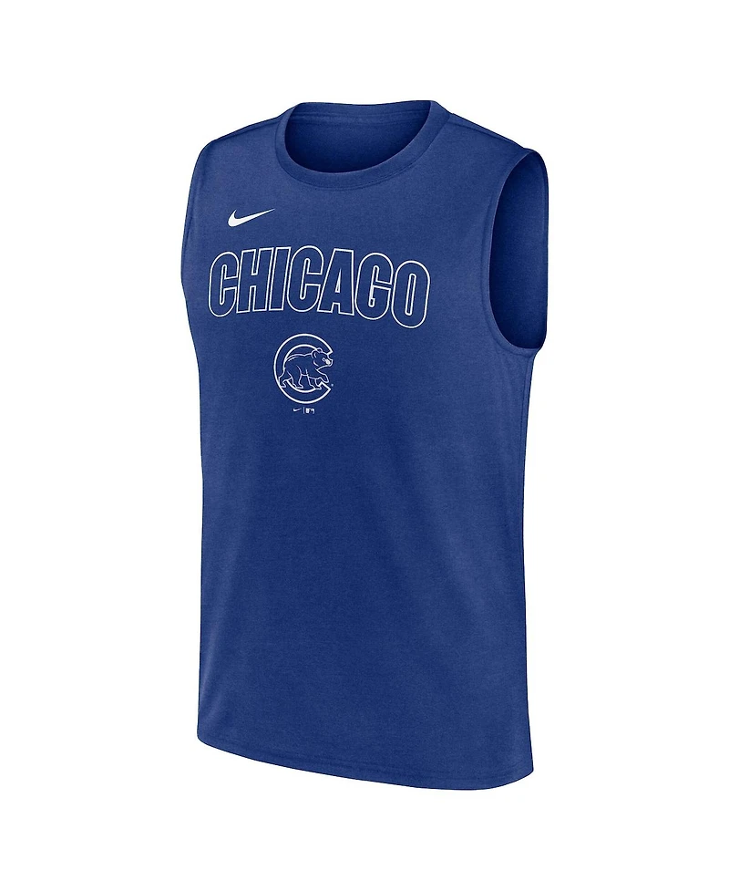 Nike Men's Royal Chicago Cubs Knockout Performance Muscle Tank Top