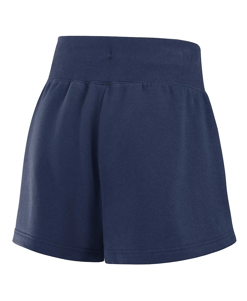 Nike Women's Navy/White New York Yankees Color-Block Phoenix Fleece Lounge Shorts