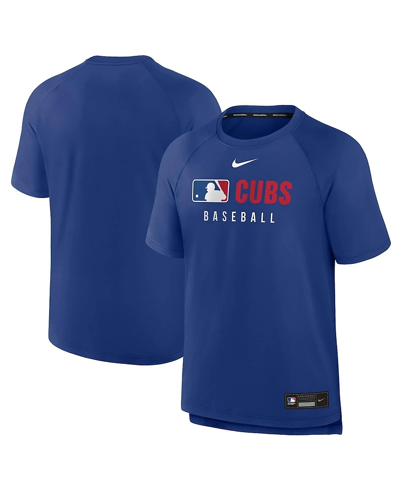 Nike Men's Royal Chicago Cubs Authentic Collection Pregame Raglan Performance T-Shirt