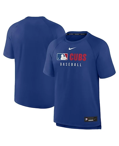 Nike Men's Royal Chicago Cubs Authentic Collection Pregame Raglan Performance T-Shirt