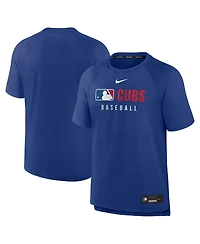 Nike Men's Royal Chicago Cubs Authentic Collection Pregame Raglan Performance T-Shirt