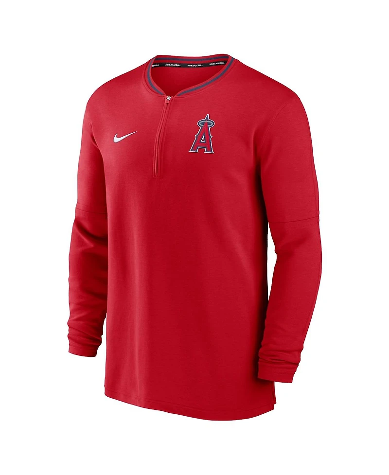 Nike Men's Red Los Angeles Angels Authentic Collection Performance Half-Zip Top