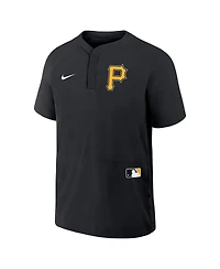Nike Men's Black Pittsburgh Pirates Authentic Collection Raglan Short Sleeve Windshirt