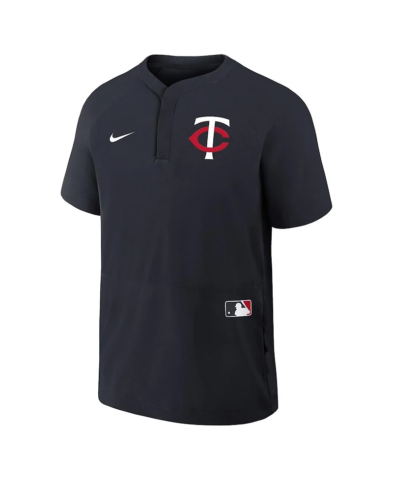 Nike Men's Navy Minnesota Twins Authentic Collection Raglan Short Sleeve Windshirt