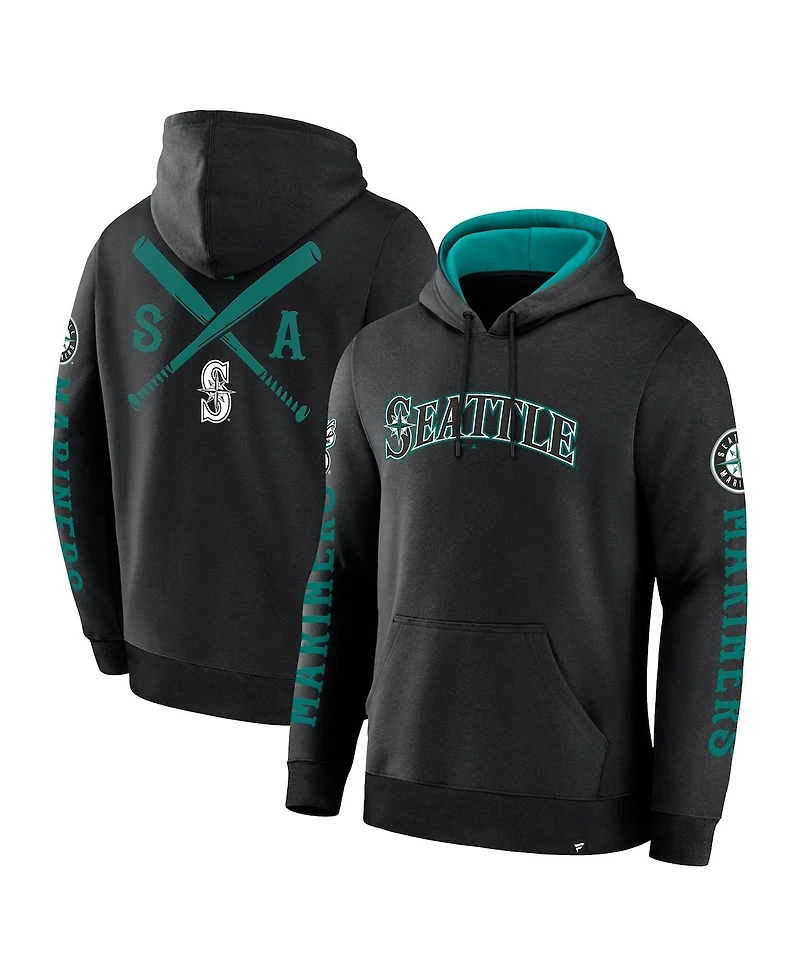 Fanatics Men's Black Seattle Mariners Big City Legacy Fleece Pullover Hoodie