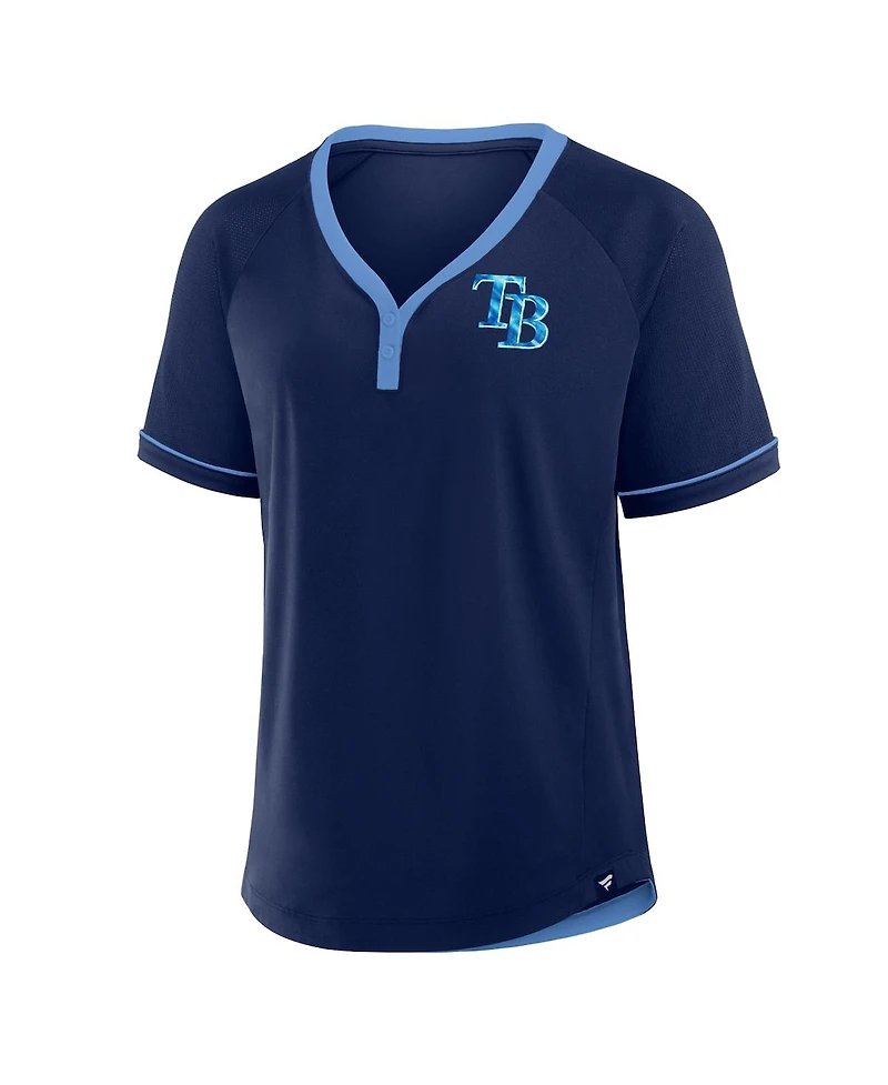 Fanatics Women's Navy Tampa Bay Rays League Diva Star Raglan V-Neck T-Shirt