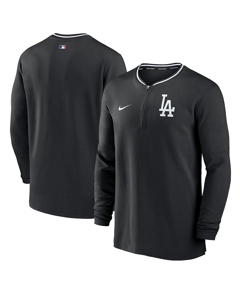 Nike Men's Black Los Angeles Dodgers Authentic Collection Performance Half-Zip Top