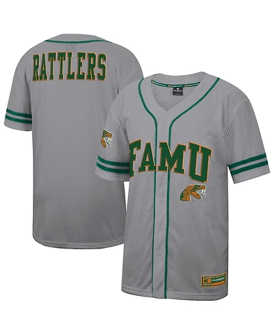 Colosseum Men's Gray Florida A & M Rattlers Free Spirited Baseball Jersey