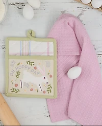 Design Imports Oh Hoppy Day Potholder Dishtowel, Set of 2