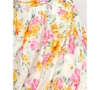 City Studios Juniors' Cotton Floral Clip-Dot Bow-Back Dress