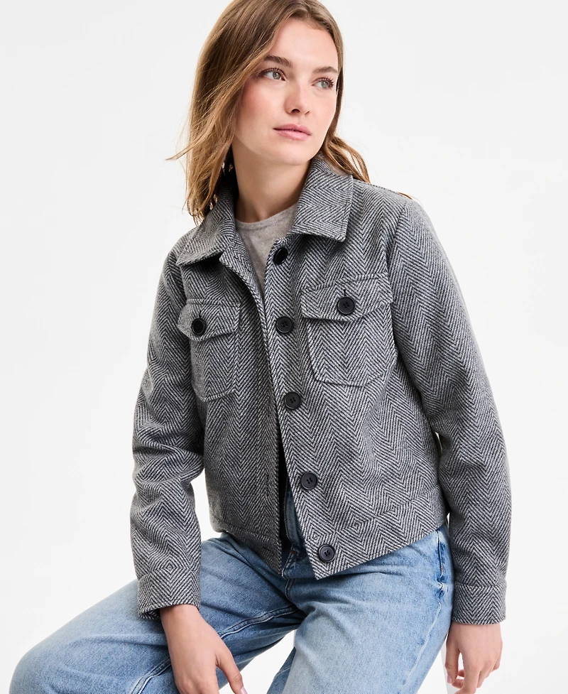Steve Madden Women's Collared Button-Front Jacket