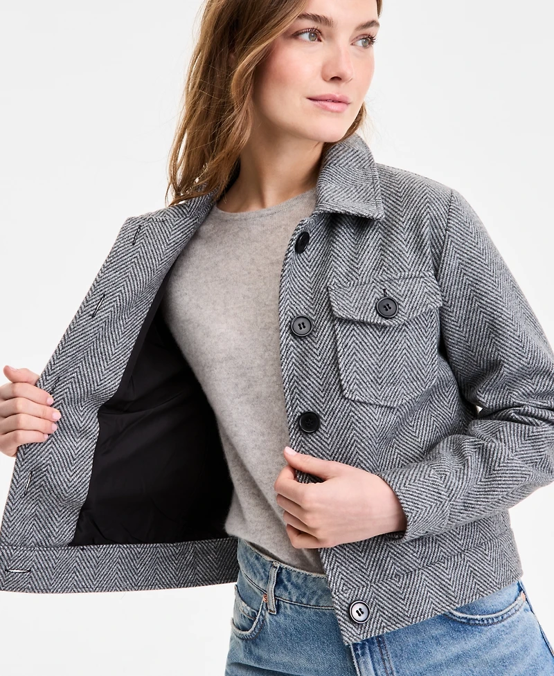 Steve Madden Women's Collared Button-Front Jacket