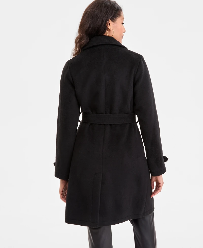 Steve Madden Women's Double-Breasted Belted Trench Coat