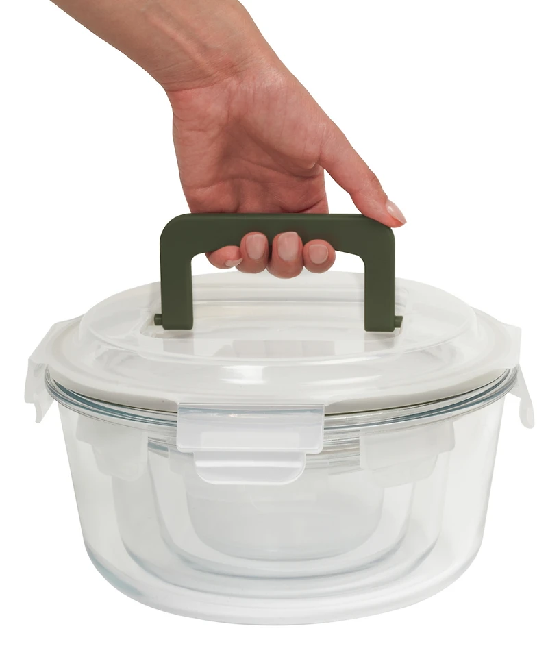 Sedona Kitchen 8-Piece Round Glass Food Storage Bowl & Lid Set