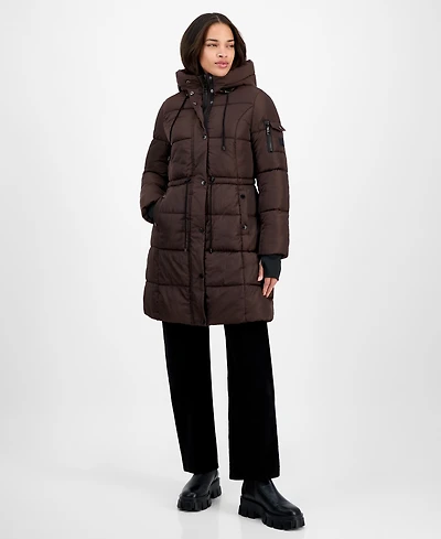 Steve Madden Women's Hooded Puffer Utility Coat