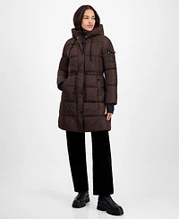 Steve Madden Women's Hooded Puffer Utility Coat