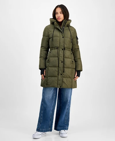 Steve Madden Women's Hooded Puffer Utility Coat