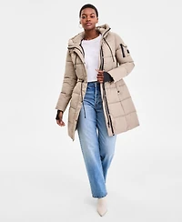 Steve Madden Women's Hooded Puffer Utility Coat