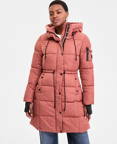 Steve Madden Women's Hooded Puffer Utility Coat