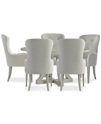 Cornelia 6-Pc. Dining Set (Round Table & 5 Tufted Arm Chairs)