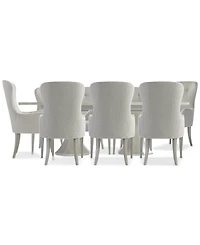 Cornelia 9-Pc. Dining Set (Rectangular Table & 8 Tufted Arm Chairs)